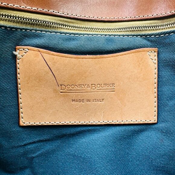 Vintage Dooney & Bourke DB Monogram Handbag - Pink / Green 12.5” x 3.5” x 10.5” - Picture 4 of 14